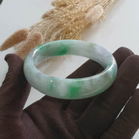 Translucent Icy Apple Green Jadeite Bangle (JAC002710) 2