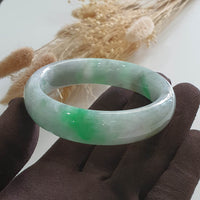 Translucent Icy Apple Green Jadeite Bangle (JAC002710) 1