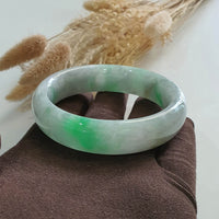Translucent Icy Apple Green Jadeite Bangle (JAC002710) 7