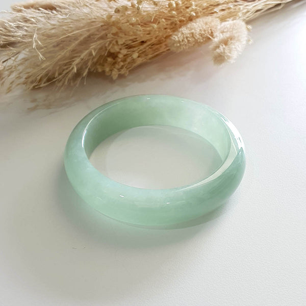 Good Translucency Icy Bright Green Jadeite Bangle (JAC002866) 1