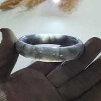 Translucent Icy Black Jadeite Bangle (JAC002882) 4
