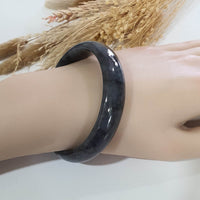 Translucent Icy Black Jadeite Bangle (JAC002882) 9