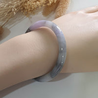 Translucent Icy Black with Brilliant Lavender Jadeite Bangle (JAC002913) 9