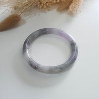 Translucent Icy Black with Brilliant Lavender Jadeite Bangle (JAC002913) 2