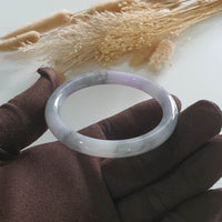 Translucent Icy Black with Brilliant Lavender Jadeite Bangle (JAC002913) 6