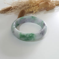 Translucent Apple Green and Lavender Jadeite Bangle (JAC002915) 6
