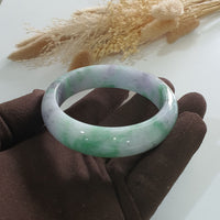 Translucent Apple Green and Lavender Jadeite Bangle (JAC002915) 5