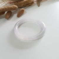 Translucent Icy Light Lavender Jadeite Princess Round Bangle (JAC002959) 1
