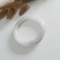 Translucent Icy Light Lavender Jadeite Princess Round Bangle (JAC002959) 2