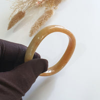 Translucent Orangey Jadeite “Art-De-Squarera” Bangle (JAC003020) 6