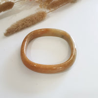 Translucent Orangey Jadeite “Art-De-Squarera” Bangle (JAC003020) 1