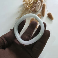 Translucent Light Green and Pinkish Lavender Jadeite “Art-De-Squarera” Bangle (JAC003022) 6