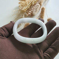 Translucent Light Green and Pinkish Lavender Jadeite “Art-De-Squarera” Bangle (JAC003022) 1