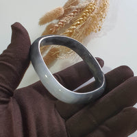 Translucent Icy Black Jadeite “Art-De-Squarera” Bangle (JAC003342) 3