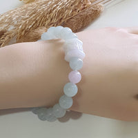 Good Translucency Icy Lavender Jadeite “Six Syllabus” Bracelet (JAC003355) 9