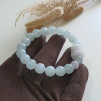 Good Translucency Icy Lavender Jadeite “Six Syllabus” Bracelet (JAC003355) 5
