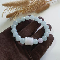 Good Translucency Icy Lavender Jadeite “Six Syllabus” Bracelet (JAC003355) 2