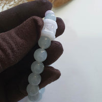 Good Translucency Icy Lavender Jadeite “Six Syllabus” Bracelet (JAC003355) 8