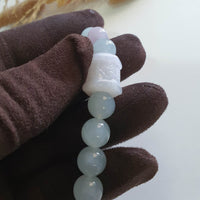 Good Translucency Icy Lavender Jadeite “Six Syllabus” Bracelet (JAC003355) 7
