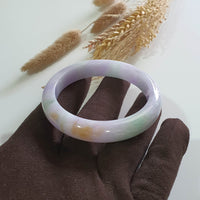 Translucent Brilliant “Imperial Tricolour Scenery” Jadeite Bangle (JAC003358) 1