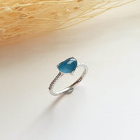 A Highly Translucent Icy Jewel Blue Jadeite "My Love" Diamond Ring (JAD000422) 1