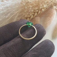 Highly Translucent Icy Deep Green Jadeite “Flower Blossom” Ring (JAD000639) 3