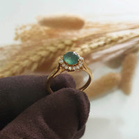 Highly Translucent “Icy Blue Lagoon” Jadeite Cabochon Ring (JAD000673) 3