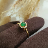 Highly Translucent “Icy Greenland” Jadeite Cabochon Ring (JAD000677) 3