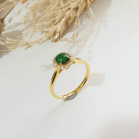 Highly Translucent “Icy Greenland” Jadeite Cabochon Ring (JAD000677) 5