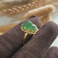 Highly Translucent Icy Green Jadeite "Dazzling Hulu" Ring (JAD000692) 7