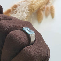 Highly Translucent Icy Light Blue Jadeite "Blue Pillow" Diamond Ring (JAD000728) 6