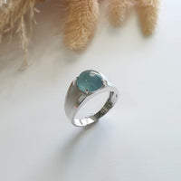 Highly Translucent Icy Blue Jadeite "Blue Moon" Diamond Ring (JAD000729) 2