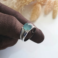 Highly Translucent Icy Blue Jadeite "Blue Moon" Diamond Ring (JAD000729) 4