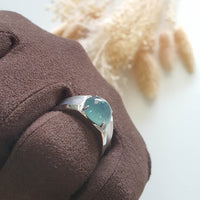 Highly Translucent Icy Blue Jadeite "Blue Moon" Diamond Ring (JAD000729) 5