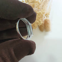 Highly Translucent Icy Light Blue Jadeite "Sugar Loaf" Men’s Ring (JAD000731) 3
