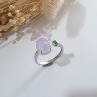 Highly Translucent Lavender Jadeite "Wealth Pixiu" Ring (JAD000820) 7