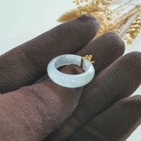 Highly Translucent Icy Jadeite "Icy Cherry Blossom" Ring (JAD000884) 3