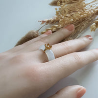 Highly Translucent Icy Jadeite "Icy Cherry Blossom" Ring (JAD000884) 7