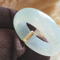 Highly Translucent Icy Light Green Jadeite "Icy Cherry Blossom" Ring (JAD000897) 4