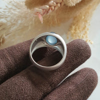 Highly Translucent Icy Light Blue Jadeite "Icy Blue Dew" Ring (JAD001011) 5