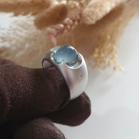 Highly Translucent Icy Light Blue Jadeite "Icy Blue Dew" Ring (JAD001011) 3