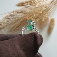 Highly Translucency Icy Green “Auspicious Wealth Toad” Ring (JAD001204) 6
