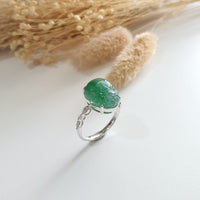 Highly Translucency Icy Green “Auspicious Wealth Toad” Ring (JAD001204) 1