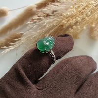 Highly Translucency Icy Green “Auspicious Wealth Toad” Ring (JAD001204) 3