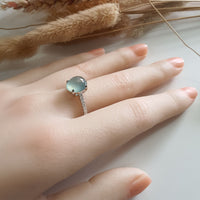Highly Translucent Icy Light Blue Jadeite "Dreamy Winter" Ring (JAD001234) 8