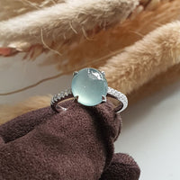 Highly Translucent Icy Light Blue Jadeite "Dreamy Winter" Ring (JAD001234) 5
