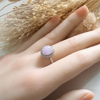 Translucent Icy Brilliant Lavender Jadeite “Cabochon” Ring (JAD001240) 8