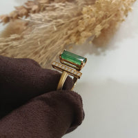 Good Translucency Icy Green Jadeite "Golden Horizon" Ring (JAD001324) 2