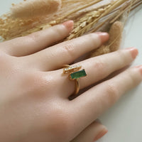 Good Translucency Icy Green Jadeite "Golden Horizon" Ring (JAD001324) 8