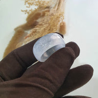 Highly Translucent Icy Jadeite “Frozen Elegance” Abacus Ring (JAD001330) 5